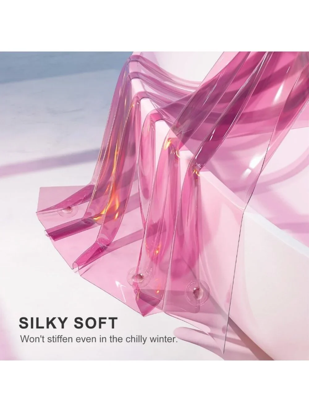 Pink Clear Shower Curtain Liner for Valentine's Day - 100% EVA Heavy Duty, 72x72